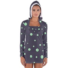 Green Bubbles Women s Long Sleeve Hooded T-shirt by Valentinaart