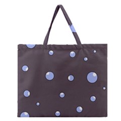 Blue Bubbles Zipper Large Tote Bag