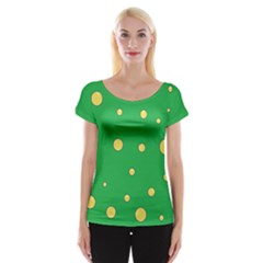 Yellow Bubbles Women s Cap Sleeve Top