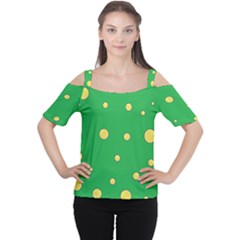 Yellow Bubbles Women s Cutout Shoulder Tee