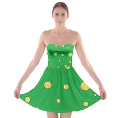 Yellow Bubbles Strapless Dresses