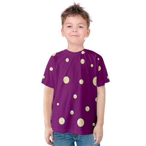 Purple And Yellow Bubbles Kid s Cotton Tee by Valentinaart