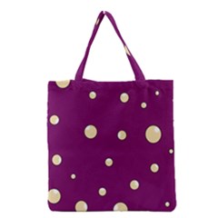 Purple And Yellow Bubbles Grocery Tote Bag by Valentinaart