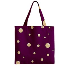 Purple And Yellow Bubbles Zipper Grocery Tote Bag