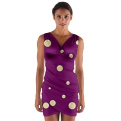 Purple And Yellow Bubbles Wrap Front Bodycon Dress by Valentinaart