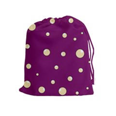 Purple And Yellow Bubbles Drawstring Pouches (extra Large)