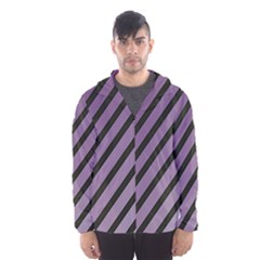 Purple Elegant Lines Hooded Wind Breaker (men)