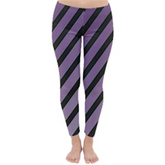 Purple Elegant Lines Winter Leggings 