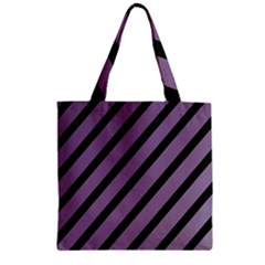 Purple Elegant Lines Zipper Grocery Tote Bag