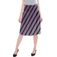 Purple Elegant Lines Midi Beach Skirt by Valentinaart