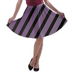 Purple Elegant Lines A-line Skater Skirt by Valentinaart