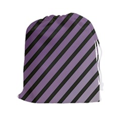 Purple Elegant Lines Drawstring Pouches (xxl) by Valentinaart