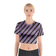 Purple Elegant Lines Cotton Crop Top