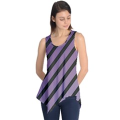 Purple Elegant Lines Sleeveless Tunic