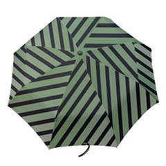 Green Elegant Lines Folding Umbrellas