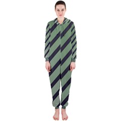 Green Elegant Lines Hooded Jumpsuit (ladies) 