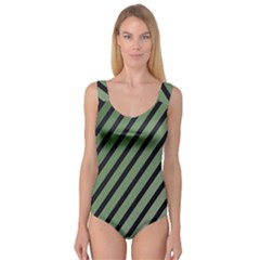 Green Elegant Lines Princess Tank Leotard 