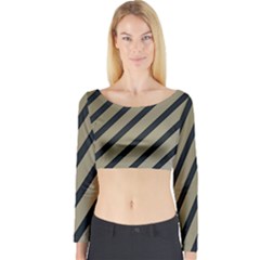 Decorative Elegant Lines Long Sleeve Crop Top by Valentinaart