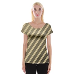 Golden Elegant Lines Women s Cap Sleeve Top