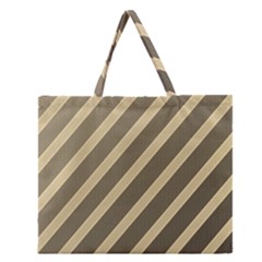 Golden Elegant Lines Zipper Large Tote Bag