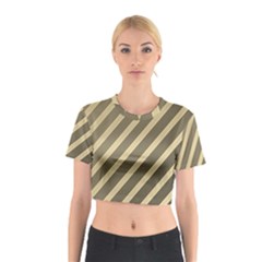 Golden Elegant Lines Cotton Crop Top by Valentinaart