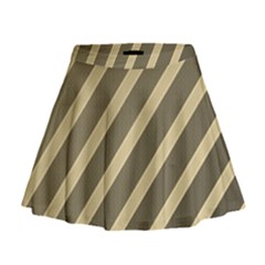 Golden Elegant Lines Mini Flare Skirt