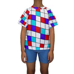 Colorful Cubes  Kid s Short Sleeve Swimwear by Valentinaart