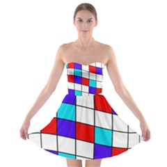 Colorful Cubes  Strapless Dresses