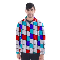 Colorful Cubes  Wind Breaker (men) by Valentinaart