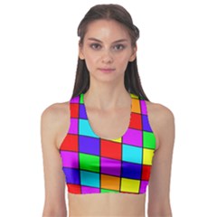 Colorful Cubes Sports Bra by Valentinaart