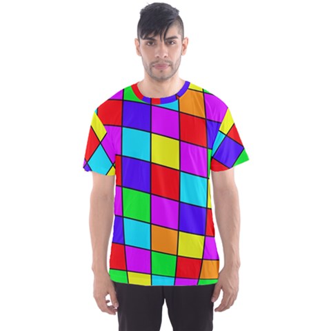 Colorful Cubes Men s Sport Mesh Tee by Valentinaart