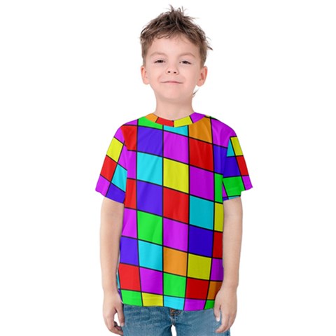 Colorful Cubes Kid s Cotton Tee by Valentinaart