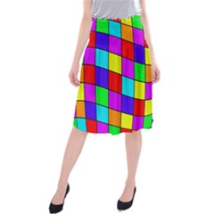 Colorful Cubes Midi Beach Skirt