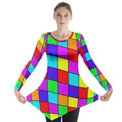 Colorful Cubes Long Sleeve Tunic 