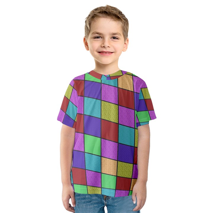 Colorful cubes  Kid s Sport Mesh Tee