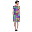 Colorful cubes  Short Sleeve Front Wrap Dress View2