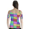 Colorful cubes  Butterfly Sleeve Cutout Tee  View2