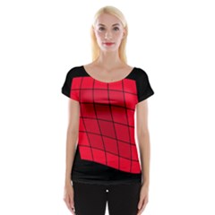 Red Abstraction Women s Cap Sleeve Top