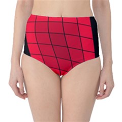 Red Abstraction High-waist Bikini Bottoms by Valentinaart