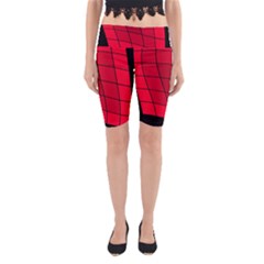 Red Abstraction Yoga Cropped Leggings