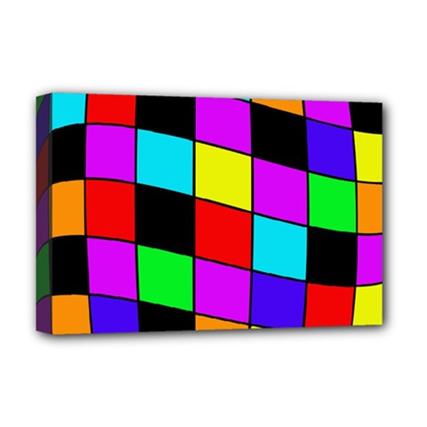 Colorful Cubes  Deluxe Canvas 18  X 12   by Valentinaart