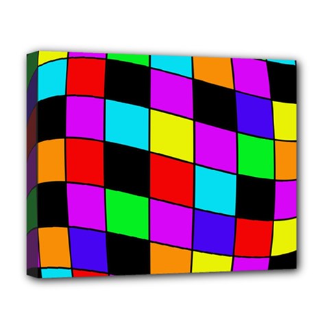 Colorful Cubes  Deluxe Canvas 20  X 16  