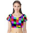 Colorful cubes  Short Sleeve Crop Top (Tight Fit) View1