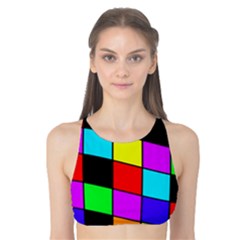 Colorful Cubes  Tank Bikini Top