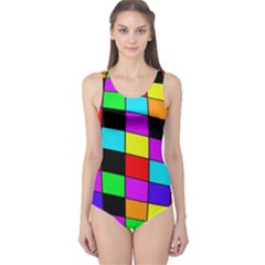 Colorful Cubes  One Piece Swimsuit