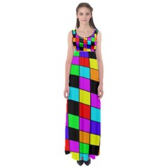 Colorful Cubes  Empire Waist Maxi Dress