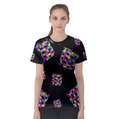 Flying  Colorful Cubes Women s Sport Mesh Tee