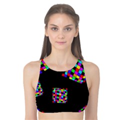 Flying  Colorful Cubes Tank Bikini Top by Valentinaart