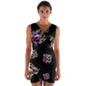 Flying  colorful cubes Wrap Front Bodycon Dress View1