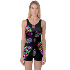 Colorful Abstraction One Piece Boyleg Swimsuit